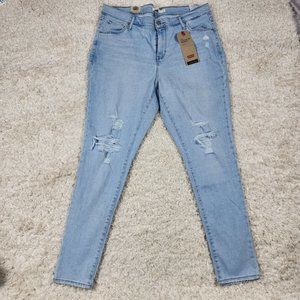 Levis Skinny Jeans Womens 16 W Blue Sculpt 721 Hypersoft Stretch Distressed Pant
